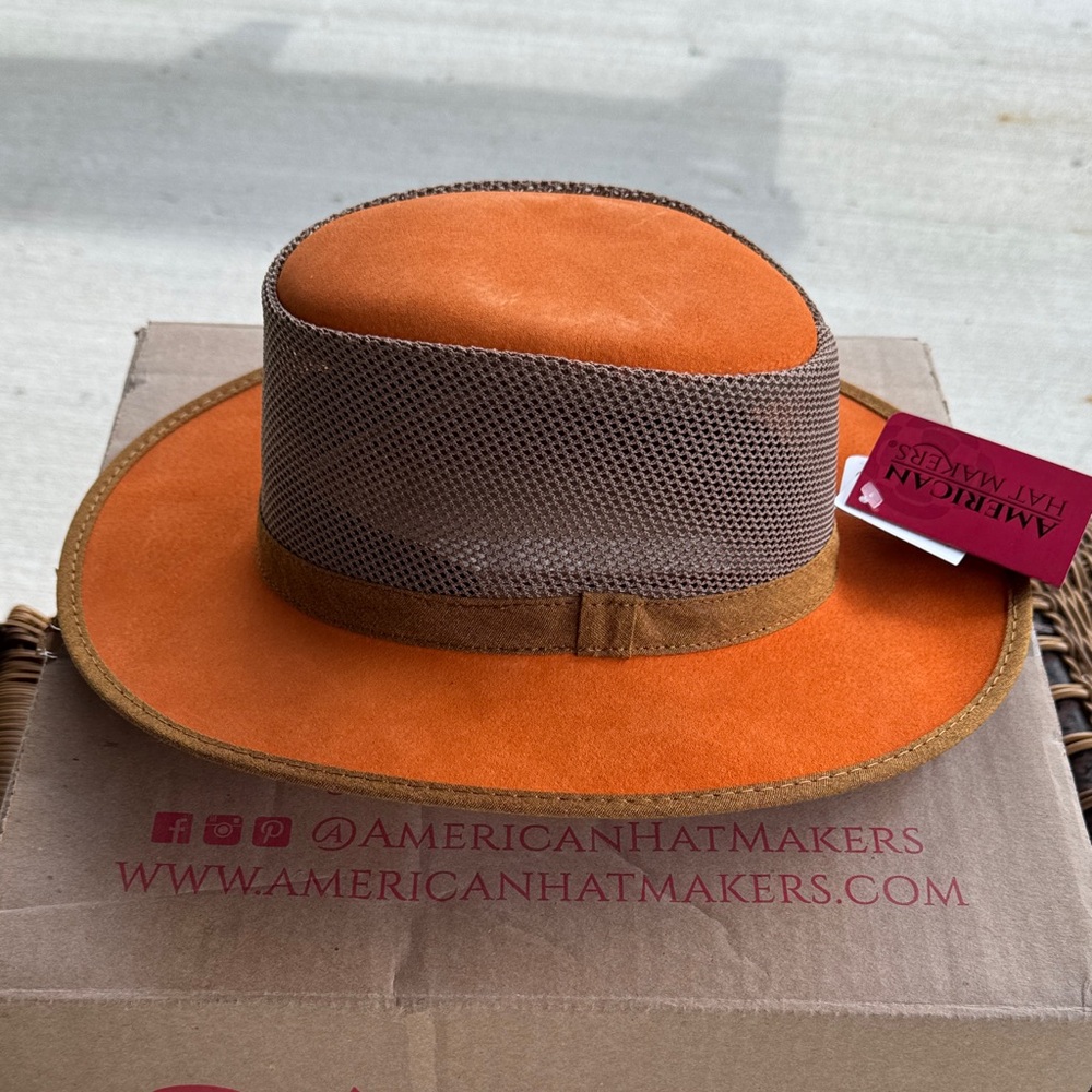 American Hat Makers Orange and Brown Women's Hat